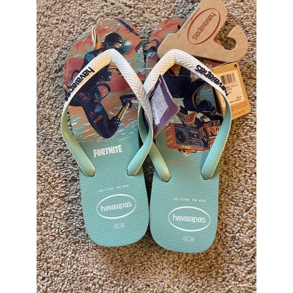 Havaianas Men’s Top Fortnite Flip Flop Sandals Green Dew Size 13 NWT - Picture 1 of 1